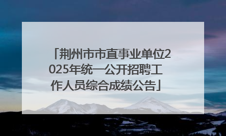荆州市市直事业单位2025年统一公开招聘工作人员综合成绩公告