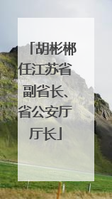胡彬郴任江苏省副省长、省公安厅厅长