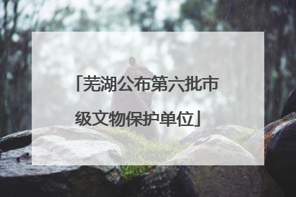 芜湖公布第六批市级文物保护单位