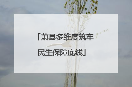 萧县多维度筑牢民生保障底线