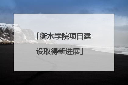 衡水学院项目建设取得新进展