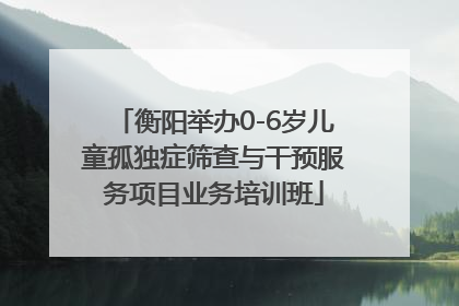 衡阳举办0-6岁儿童孤独症筛查与干预服务项目业务培训班