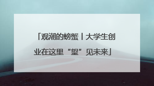 观潮的螃蟹丨大学生创业在这里“望”见未来