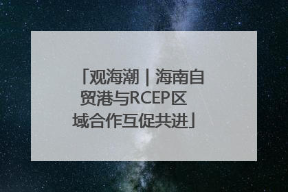 观海潮｜海南自贸港与RCEP区域合作互促共进