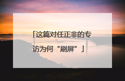这篇对任正非的专访为何“刷屏”
