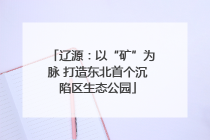 辽源：以“矿”为脉 打造东北首个沉陷区生态公园