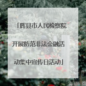 辉县市人民检察院开展防范非法金融活动集中宣传日活动