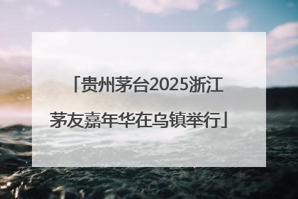 贵州茅台2025浙江茅友嘉年华在乌镇举行