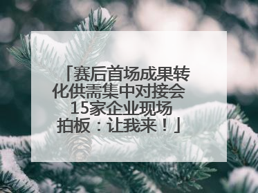 赛后首场成果转化供需集中对接会 15家企业现场拍板：让我来！