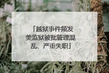 越狱事件频发 美监狱被批管理混乱、严重失职