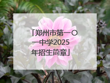 郑州市第一〇一中学2025年招生简章