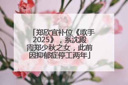 郑欣宜补位《歌手2025》，系沈殿霞郑少秋之女，此前因抑郁症停工两年