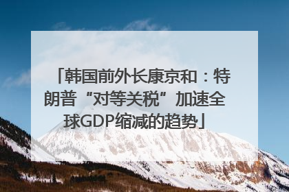 韩国前外长康京和：特朗普“对等关税”加速全球GDP缩减的趋势