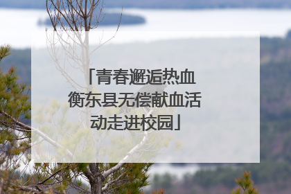 青春邂逅热血 衡东县无偿献血活动走进校园