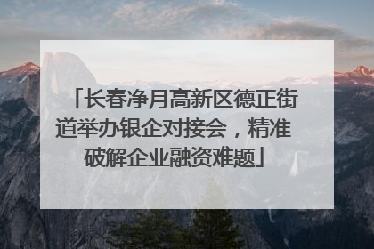 长春净月高新区德正街道举办银企对接会，精准破解企业融资难题
