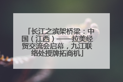长江之滨架桥梁：中国（江西）——拉美经贸交流会启幕，九江联络处授牌拓商机