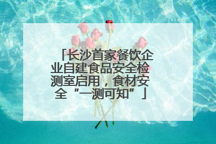 长沙首家餐饮企业自建食品安全检测室启用，食材安全“一测可知”