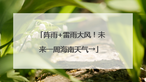 阵雨+雷雨大风！未来一周海南天气→