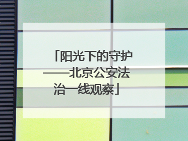 阳光下的守护——北京公安法治一线观察