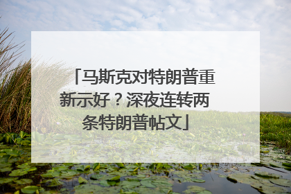 马斯克对特朗普重新示好？深夜连转两条特朗普帖文