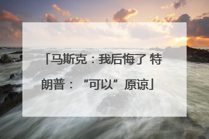 马斯克：我后悔了 特朗普：“可以”原谅