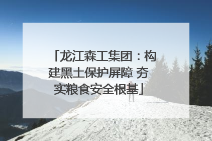 龙江森工集团：构建黑土保护屏障 夯实粮食安全根基