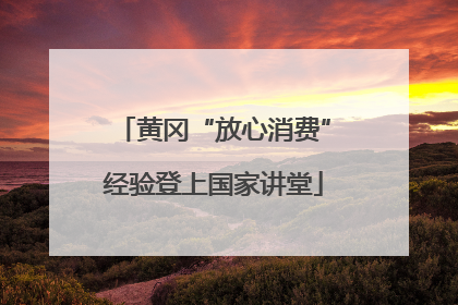 黄冈“放心消费”经验登上国家讲堂