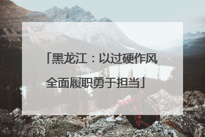 黑龙江：以过硬作风全面履职勇于担当