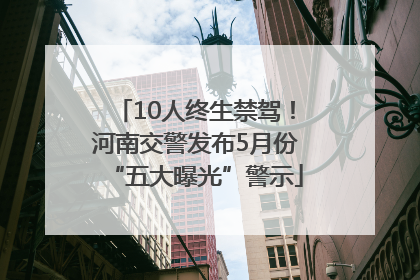 10人终生禁驾！河南交警发布5月份“五大曝光”警示