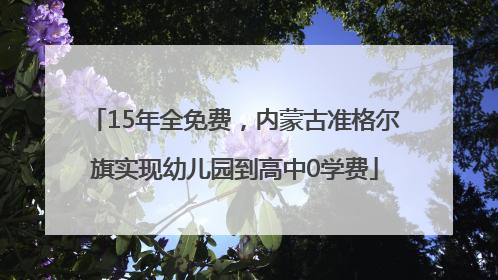 15年全免费，内蒙古准格尔旗实现幼儿园到高中0学费