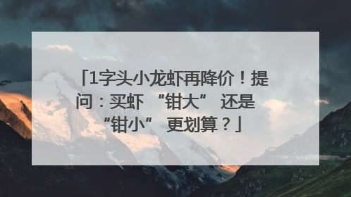 1字头小龙虾再降价！提问：买虾 “钳大” 还是 “钳小” 更划算？