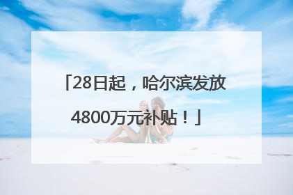 28日起，哈尔滨发放4800万元补贴！